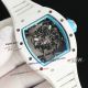 swiss replica Richard Mille RM055 Bubba Watson white ceramic case rubber strap watch (4)_th.jpg